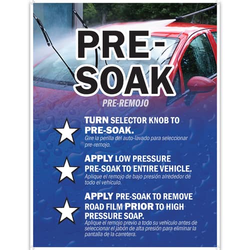 Bilingual Fullcolor 18 x 24 PreSoak Instruction Sign KleenRite