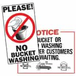 No Bucket Washing Signs