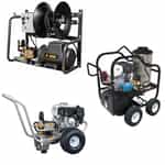 selection of commercial pressure washers