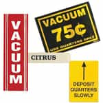 4 different examples of car wash vacuum decals