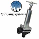 aluminum and nylon pressure regulator with spraying systems logo in the background