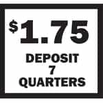 15119 Deposit 7 Quarters Black and White Sticker