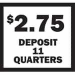 15123 Black and White Deposit 11 Quarters Decal
