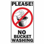 SI0105 Kleen-Rite No Bucket Washing Sign