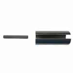 Black pipe and metal rectangular piece