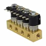 KIP 24V No Meter 4 Outlet Manifold Block with Solenoids