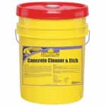 Yellow and red five gallon bucket