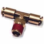 20-106 Kleen-Rite Tee Swivel Fitting -  1/4 Inch Tube X 1/4 Inch Tube X 1/4 Inch NPT Male Tee