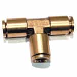 20-029 Kleen-Rite Brass Pushlock Polytube Fitting - 3/8 Inch x 3/8 Inch x 3/8 Inch