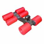 6 Wheel High Profile Roller with M2 Link, Red - 2 1/4"