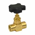 Metering valve with black knob