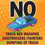 SIKR083 No Washing Truck Beds Sign