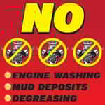 SIKR086 No Engine Washing Square Sign