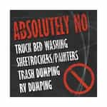 SIKR035N Kleen-Rite No Truck Bed Washing Sign