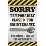 WMS160BL Bilingual Closed For Maintenance Insert