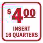 Insert 16 Quarters Red and White Decal