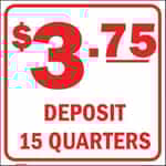 SI51065 Kleen-Rite Corp Price Sign - $3.75 Use 15 Quarters