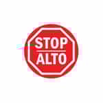 CB03465BL Bilingual Stop Circle Decal