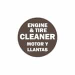 CB03468BL Bilingual Engine and Tire Cleaner Circle Decal