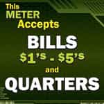 SIKR075 Kleen-Rite This Meter Accepts Sign - 12" x 12"