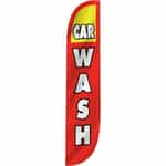 12 ft Car Wash Flag - Car Wash, Yellow and Red