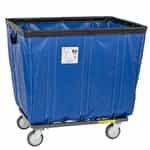 R and B Wire 8 Bushel "Permanent Sewn-on" Truck, All Swivel Casters - Blue