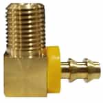 30-372 Push Lock Barb Male Brass Elbow