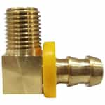 30-371 Push Lock Barb Male Brass Elbow