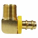 30-376 Push Lock Barb Male Brass Elbow