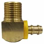 30-377 Push Lock Barb Male Brass Elbow