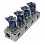 dema 4 station manifold valve with spade coil