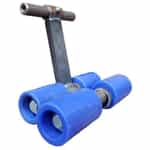 Steel Shaft Blue 6-Wheel Roller