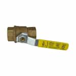 943-204 Yellow Handle Italian Ball Valve - 1 Inch FNPT