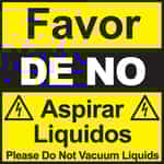 Favor De No Aspirar Liquidos Vacuum Decal