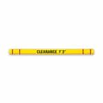 Yellow Height Guard with Black Letters and Red Tape