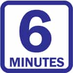 6 Minutes Blue and White Decal