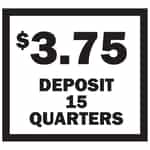 Black and White Deposit 15 Quarters Sticker