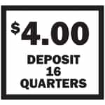Black and White Deposit 16 Quarters Sticker