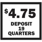 Black and White Deposit 19 Quarters Sticker