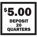 Black and White Deposit 20 Quarters Sticker