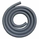 15' coil of 1 1/2" diameter Gray and Black Dura-Slide Vacuum Hose