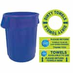 TO-BL-C Custom Artwork Blue Towel Bin