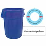 TR-BL-C Custom Artwork Blue Trash Can