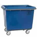 RB Wire 4612PTB Blue Poly Bumper Truck, 12 Bushel, Swivel Casters