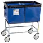 RB Wire Products 464B Fully Sewn Elevated Vinyl Basket Truck - Four Bushel, Blue