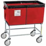 RB Wire Products 464RD Fully Sewn Elevated Vinyl Basket Truck - Four Bushel, Red