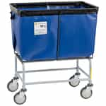 RB Wire Products 466B Fully Sewn Elevated Vinyl Basket Truck - Six Bushel, Blue