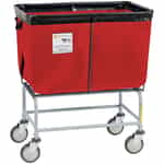 RB Wire Products 466RD Fully Sewn Elevated Vinyl Basket Truck - Six Bushel, Red