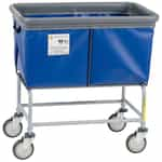 RB Wire Products 464SOB/B Fully Sewn Elevated Vinyl Basket Truck - Four Bushel, Blue, Basket Bumper