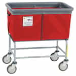 RB Wire Products 464SOB/RD Fully Sewn Elevated Vinyl Basket Truck - Four Bushel, Red, Basket Bumper